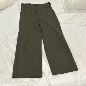 Maeve The Colette green ponte cropped wide leg pants, size 30